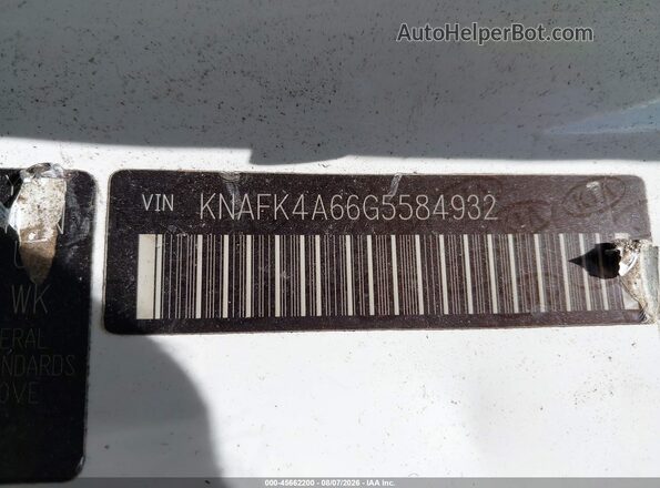 KNAFK4A66G5584932 2016 KIA FORTE White Vista del compartimento del motor
