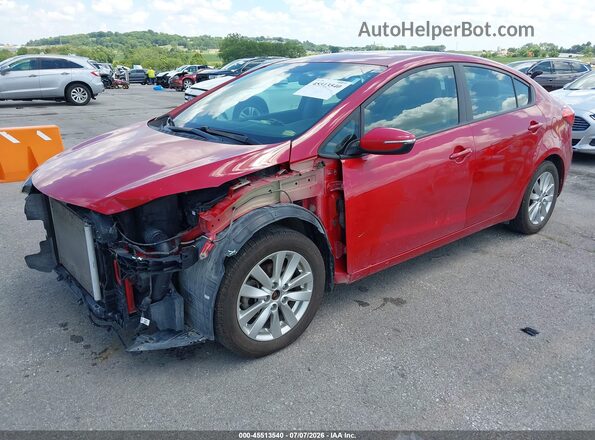 KNAFX4A66G5480295 2016 KIA FORTE Red წინა მარცხენა ხედი სამი მეოთხედიდან