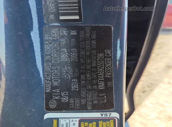 KNAFX4A69G5507196 2016 KIA FORTE Blue Widok komory silnika