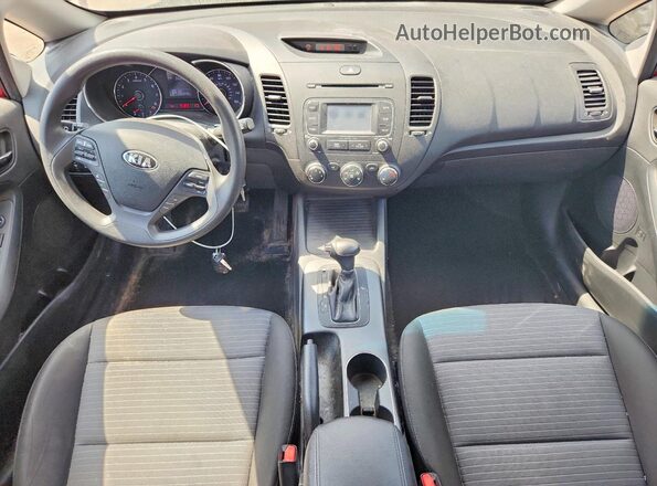 KNAFX4A69G5512821 2016 KIA FORTE Burgundy Widok deski rozdzielczej