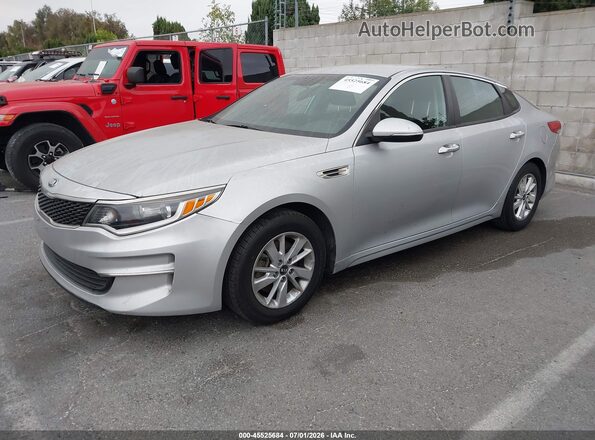 KNAGT4L30G5111452 2016 KIA OPTIMA Silver წინა მარცხენა ხედი სამი მეოთხედიდან