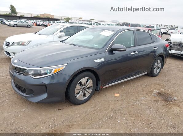 KNAGT4LE5H5011771 2017 KIA OPTIMA HYBRID Gray Առջևի ձախ երեք քառորդ տեսարան