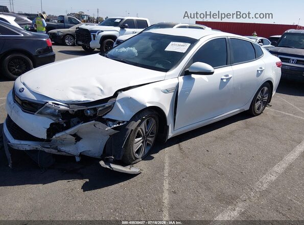 KNAGU4LE3H5012558 2017 KIA OPTIMA HYBRID White წინა მარცხენა ხედი სამი მეოთხედიდან