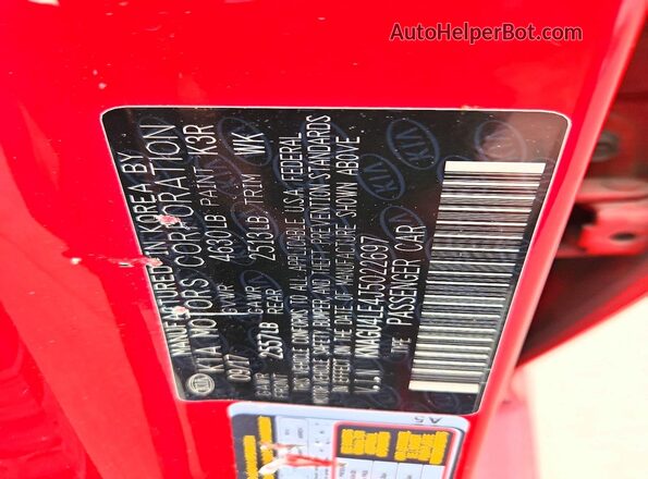 KNAGU4LE4J5022697 2018 KIA OPTIMA Red Вид підкапотного простору
