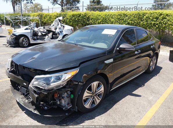 KNAGV4LD3H5009471 2017 KIA OPTIMA PLUG-IN HYBRID Black Առջևի ձախ երեք քառորդ տեսարան