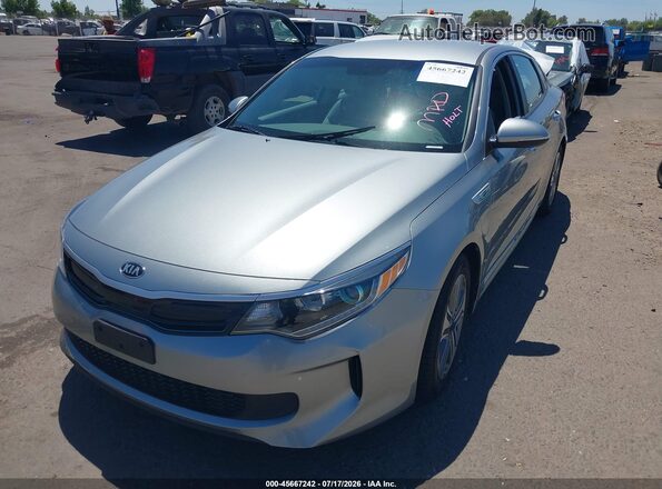 KNAGV4LDXH5012903 2017 KIA OPTIMA PLUG-IN HYBRID Silver წინა მარცხენა ხედი სამი მეოთხედიდან