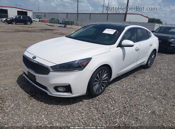 KNALC4J11J5123858 2018 KIA CADENZA White წინა მარცხენა ხედი სამი მეოთხედიდან