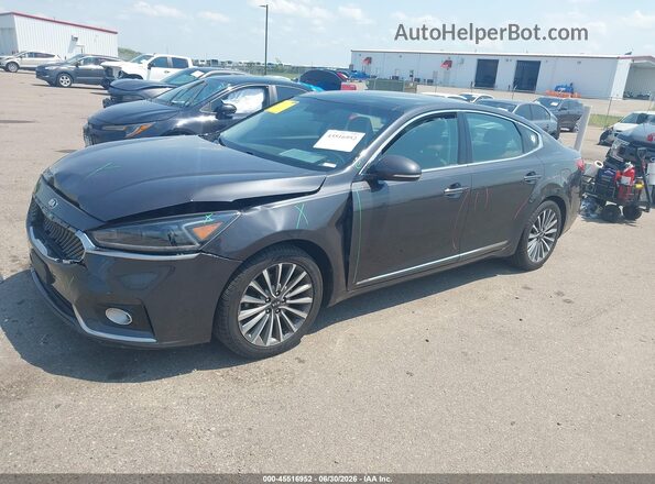 KNALC4J19H5055934 2017 KIA CADENZA Gray წინა მარცხენა ხედი სამი მეოთხედიდან