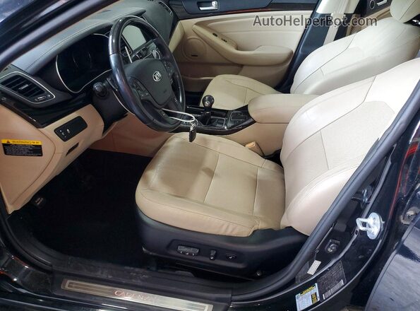 KNALN4D77G5221053 2016 KIA CADENZA Black წინა სალონის ხედი