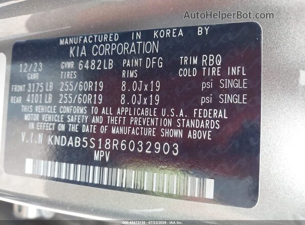 KNDAB5S18R6032903 2024 KIA EV9 Black ძრავის განყოფილების ხედი