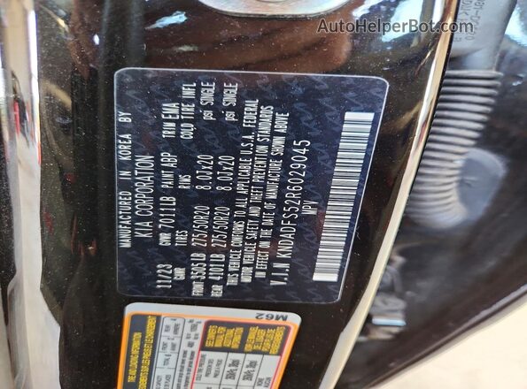 KNDADFS52R6029045 2024 KIA EV9 Black VIN კოდის სტიკერის ხედი