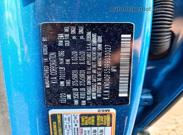 KNDADFS59R6033027 2024 KIA EV9 Blue VIN sticker view