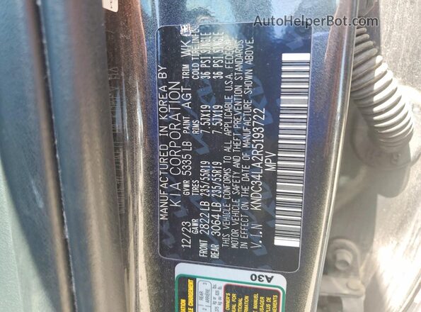 KNDC34LA2R5193722 2024 KIA EV6 Gray Widok komory silnika