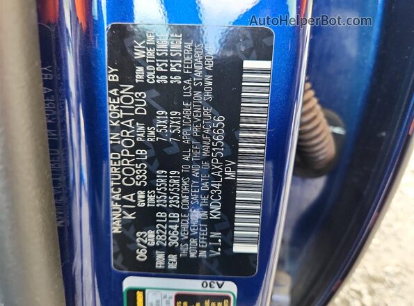 KNDC34LAXP5156656 2023 KIA EV6 Синий Вид подкапотного пространства