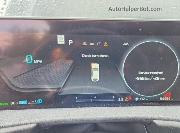 KNDC34LBXP5612292 2023 KIA EV6 Blue Вид щитка приладів