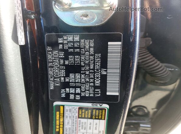 KNDC3DLC7R5619731 2024 KIA EV6 Black Вид наклейки з VIN-кодом