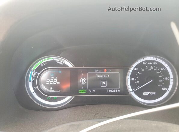 KNDCB3LC0J5126023 2018 KIA NIRO White Սարքավորումների վահանակի տեսք