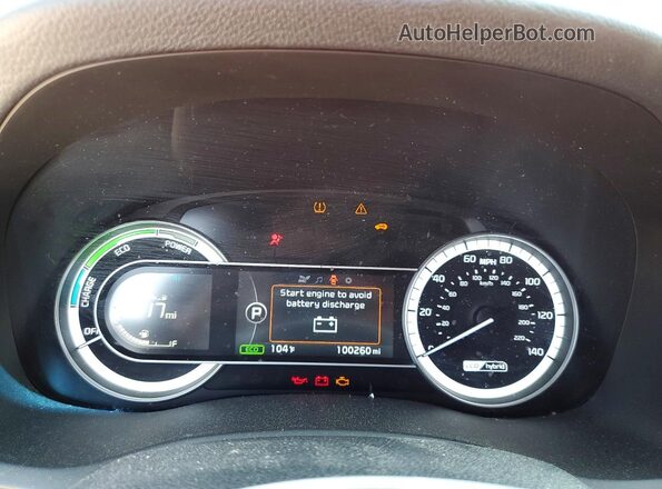 KNDCB3LC1H5067557 2017 KIA NIRO Red ხელსაწყოთა პანელის ხედი