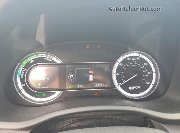 KNDCB3LC2H5076011 2017 KIA NIRO White Սարքավորումների վահանակի տեսք