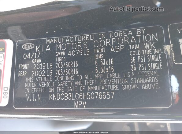 KNDCB3LC6H5076657 2017 KIA NIRO Black Engine compartment view