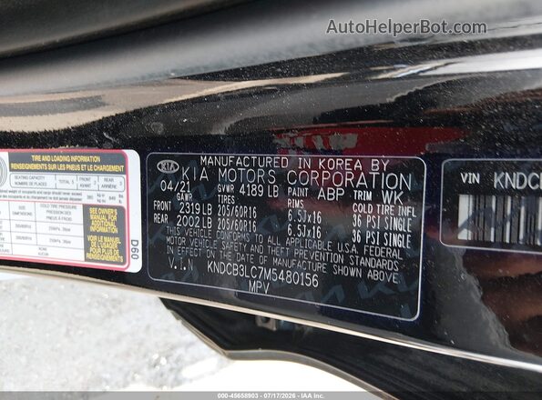 KNDCB3LC7M5480156 2021 KIA NIRO Черный Вид подкапотного пространства