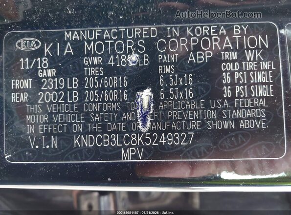 KNDCB3LC8K5249327 2019 KIA NIRO Black Engine compartment view
