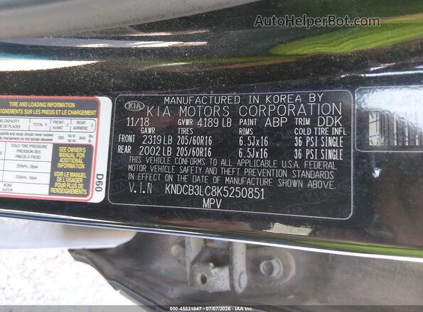KNDCB3LC8K5250851 2019 KIA NIRO Black Widok komory silnika