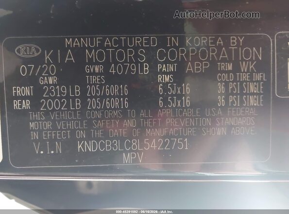 KNDCB3LC8L5422751 2020 KIA NIRO Черный Вид подкапотного пространства