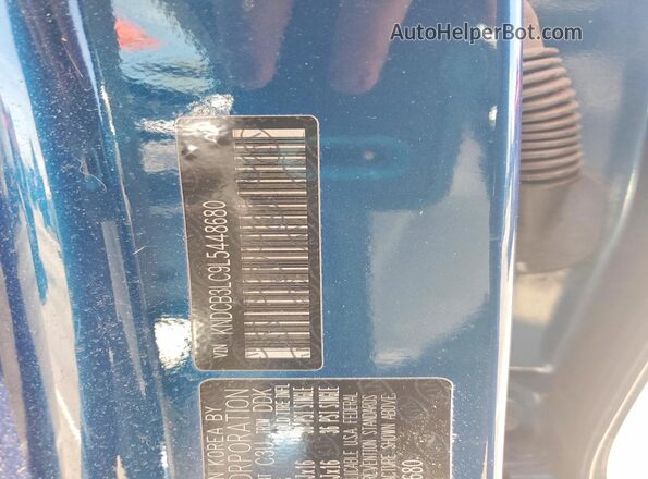 KNDCB3LC9L5448680 2020 KIA NIRO Blue VIN sticker view