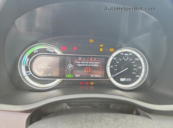KNDCB3LCXJ5203495 2018 KIA NIRO White ხელსაწყოთა პანელის ხედი