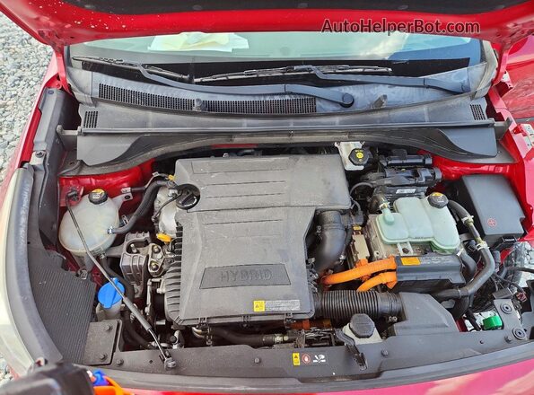 KNDCC3LC5H5054713 2017 KIA NIRO Red Widok wnętrza z tyłu