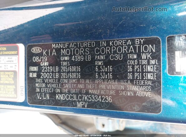 KNDCC3LC7K5334236 2019 KIA NIRO Dark Blue Engine compartment view