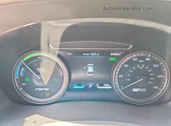 KNDCC3LD1K5288637 2019 KIA NIRO White Vista del cuadro de instrumentos