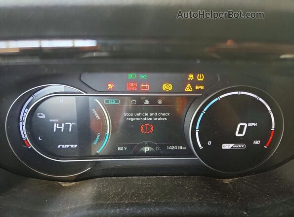 KNDCC3LG8N5160328 2022 KIA NIRO Gray ხელსაწყოთა პანელის ხედი