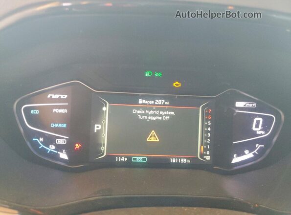 KNDCD3LD7L5444209 2020 KIA NIRO Blue Սարքավորումների վահանակի տեսք