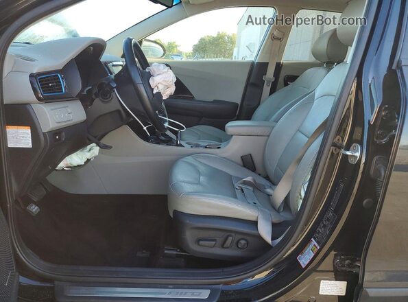 KNDCE3LC5K5222190 2019 KIA NIRO Black Widok wnętrza z przodu