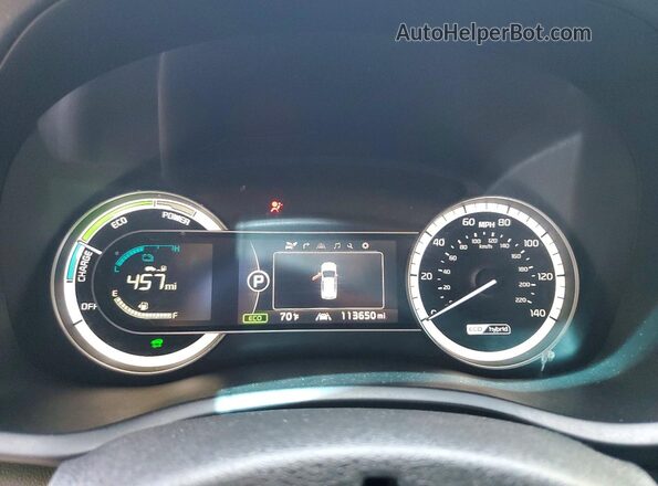 KNDCE3LC6J5184225 2018 KIA NIRO Blue Widok zestawu wskaźników