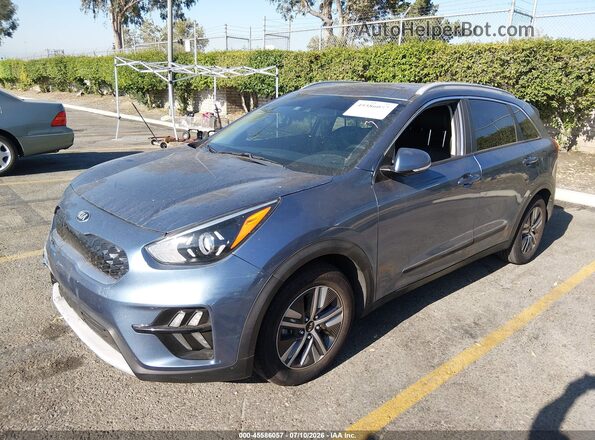 KNDCE3LC6L5444156 2020 KIA NIRO Blue Առջևի ձախ երեք քառորդ տեսարան