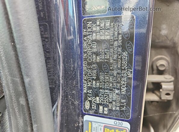 KNDCE3LG3L5081396 2020 KIA NIRO Blue Vista del compartimento del motor