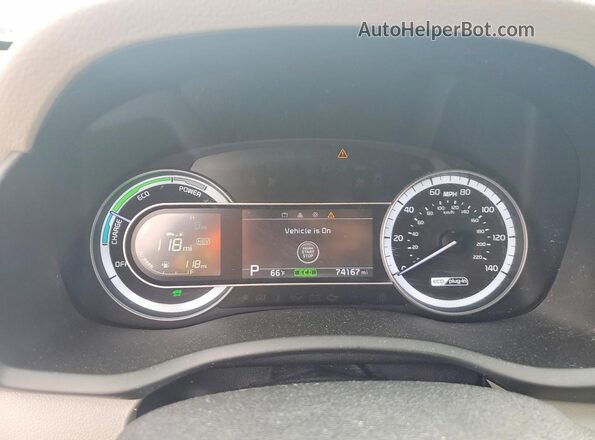KNDCM3LD0K5343835 2019 KIA NIRO White Вид щитка приладів