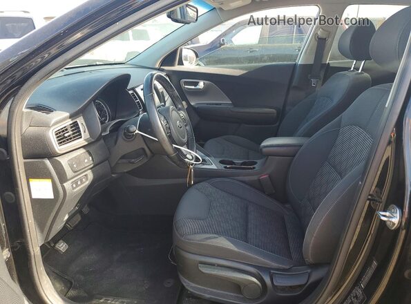 KNDCM3LD1J5190347 2018 KIA NIRO Black Front interior view