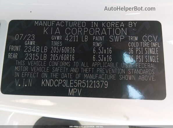KNDCP3LE5R5121379 2024 KIA NIRO Белый Вид подкапотного пространства