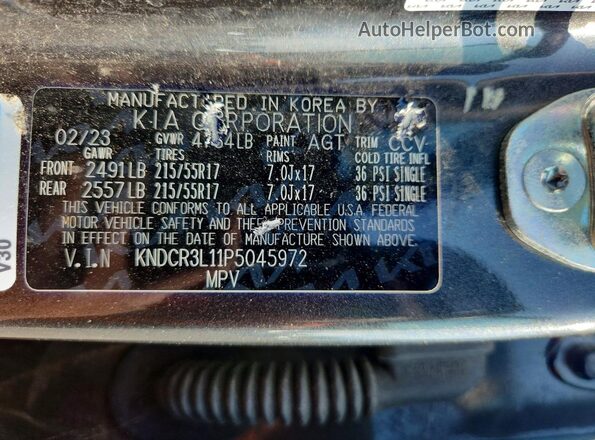 KNDCR3L11P5045972 2023 KIA NIRO Gray Engine compartment view