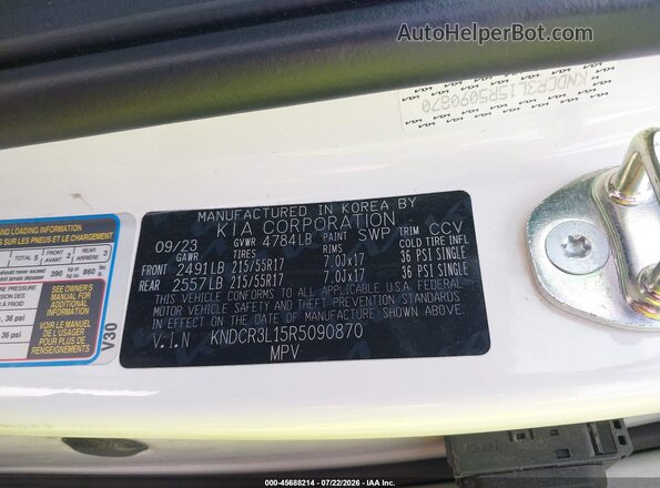 KNDCR3L15R5090870 2024 KIA NIRO EV White Vista del compartimento del motor