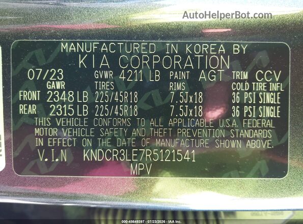 KNDCR3LE7R5121541 2024 KIA NIRO Gray Widok komory silnika