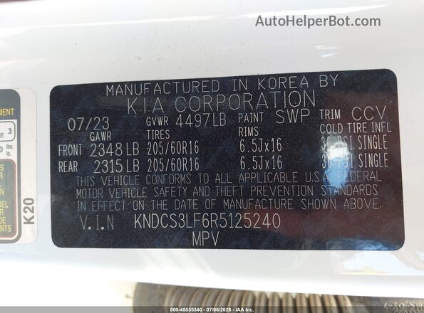 KNDCS3LF6R5125240 2024 KIA NIRO PLUG-IN HYBRID White ძრავის განყოფილების ხედი