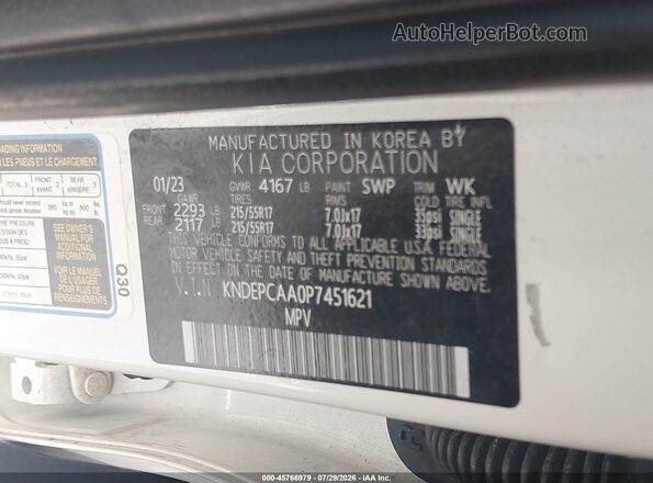 KNDEPCAA0P7451621 2023 KIA SELTOS White Вид підкапотного простору