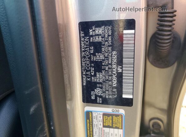 KNDEPCAA2R7503219 2024 KIA SELTOS Silver VIN կոդի պիտակի տեսք
