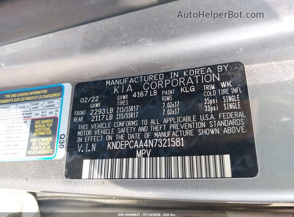 KNDEPCAA4N7321581 2022 KIA SELTOS Желто-коричневый Вид подкапотного пространства