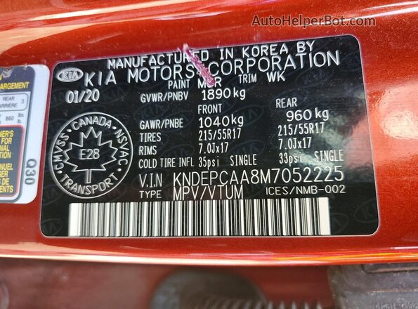 KNDEPCAA8M7052225 2021 KIA SELTOS Red Vista interior de 360 grados
